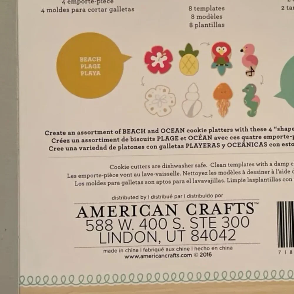 American Crafts AMC Sugarbelle Summer Cookie Cutter Shifter Set 14pc New